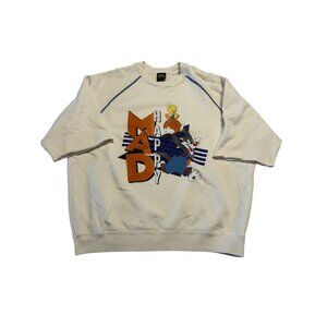 Madhappy Space Jam Raw Sleeve Cream Sweatshirt Women's Size Large L